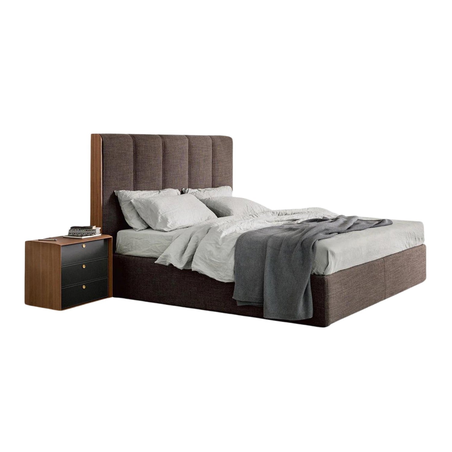 Porada Bed Aida 204 in canaletta walnut