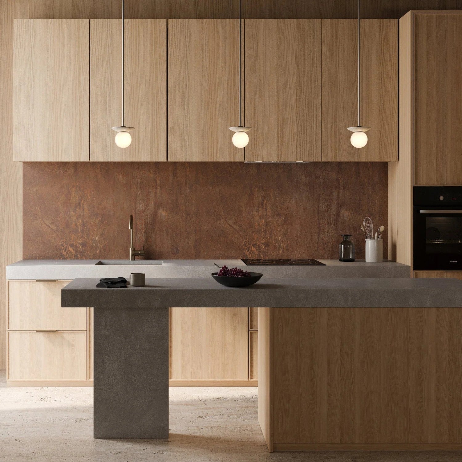 ORBIT STONE DROP ROD - Pendant Light